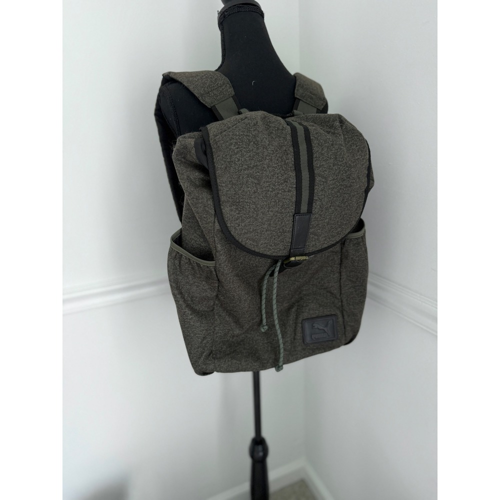 Puma Mens Heritage large Rucksack Backpack Green Herringbone Laptop Sleeve Bag